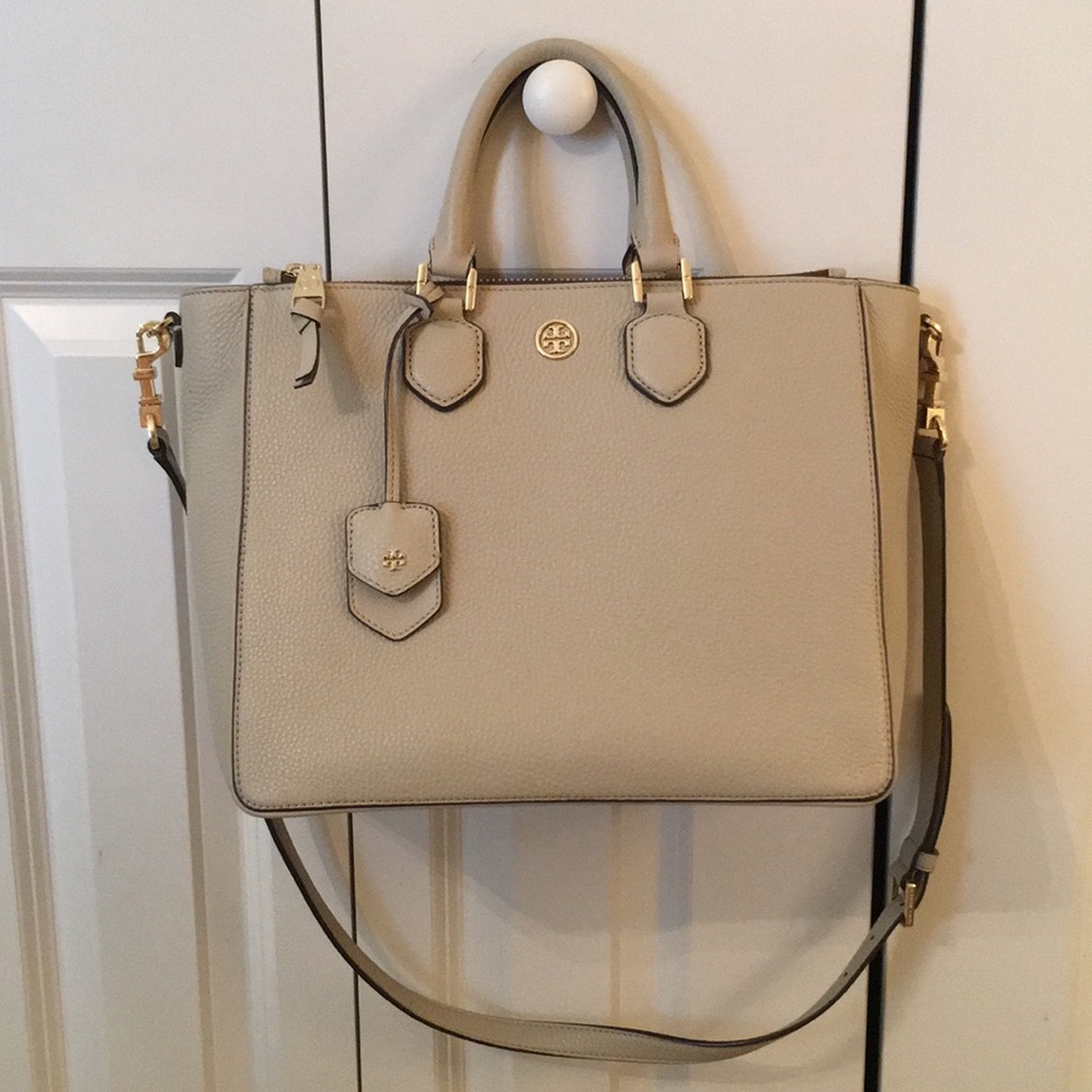 Tory Burch Robinson pebble leather square tote